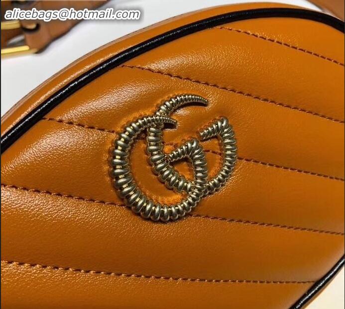 Good Looking Gucci Diagonal GG Marmont Double G Leather Belt Bag 476434 Brown 2019