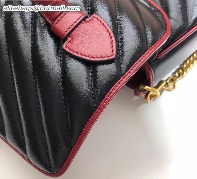 Discount Gucci Diagonal GG Marmont Small Top Handle Bag 498110 Black 2019