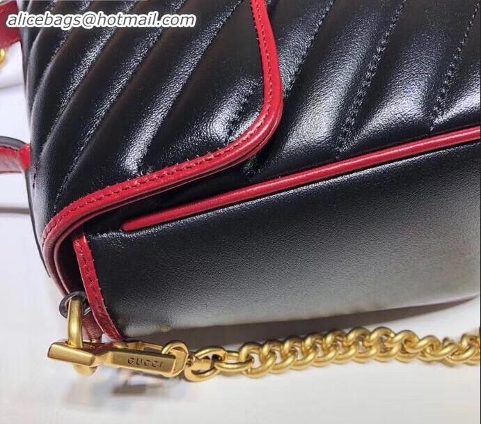 Discount Gucci Diagonal GG Marmont Small Top Handle Bag 498110 Black 2019