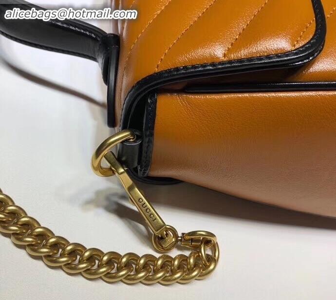 Unique Style Gucci Diagonal GG Marmont Small Top Handle Bag 498110 Brown 2019