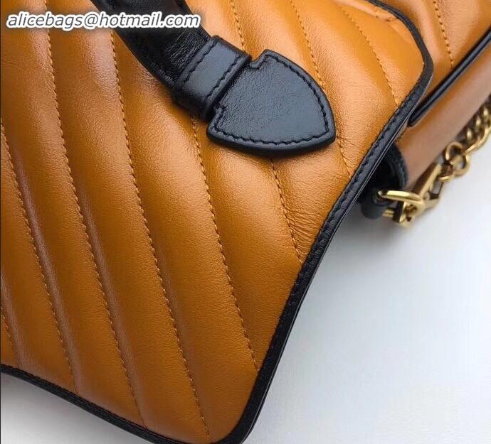 Unique Style Gucci Diagonal GG Marmont Small Top Handle Bag 498110 Brown 2019