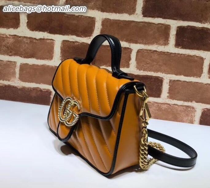 Popular Style Gucci Diagonal GG Marmont Mini Top Handle Bag 583571 Brown 2019