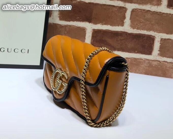 Lower Price Gucci Diagonal GG Marmont Super Mini Shoulder Bag 574969 Brown 2019