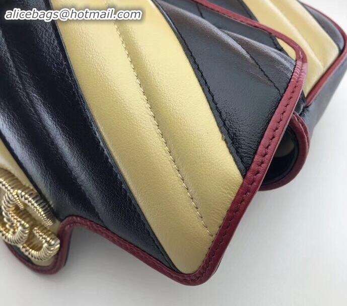 Best Price Gucci Diagonal GG Marmont Super Mini Shoulder Bag 574969 Beige/Black 2019