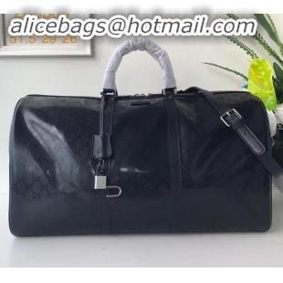 Discount GUCCI 206500 GG SUPREME large carry-on duffle BLACK