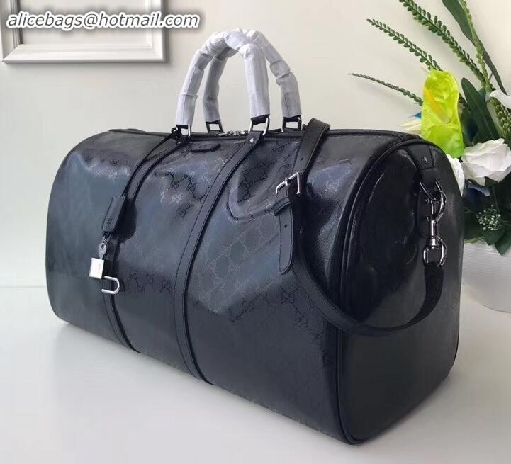 Discount GUCCI 206500 GG SUPREME large carry-on duffle BLACK