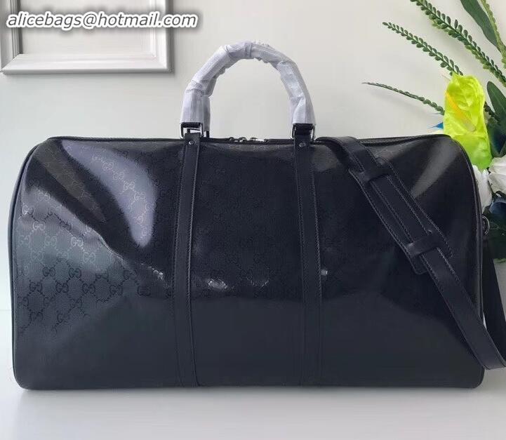 Discount GUCCI 206500 GG SUPREME large carry-on duffle BLACK