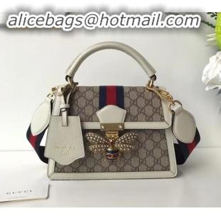 Good Product gucci Queen Margaret small GG top handle bag 476541 white