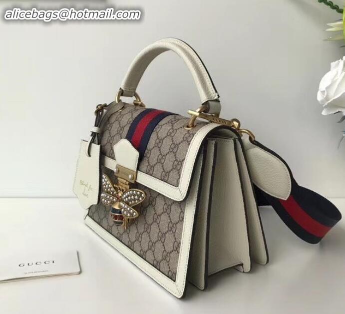 Good Product gucci Queen Margaret small GG top handle bag 476541 white