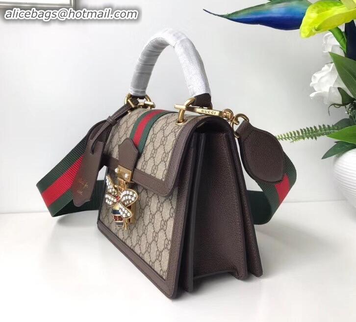 Most Popular gucci Queen Margaret small GG top handle bag 476541 coffee