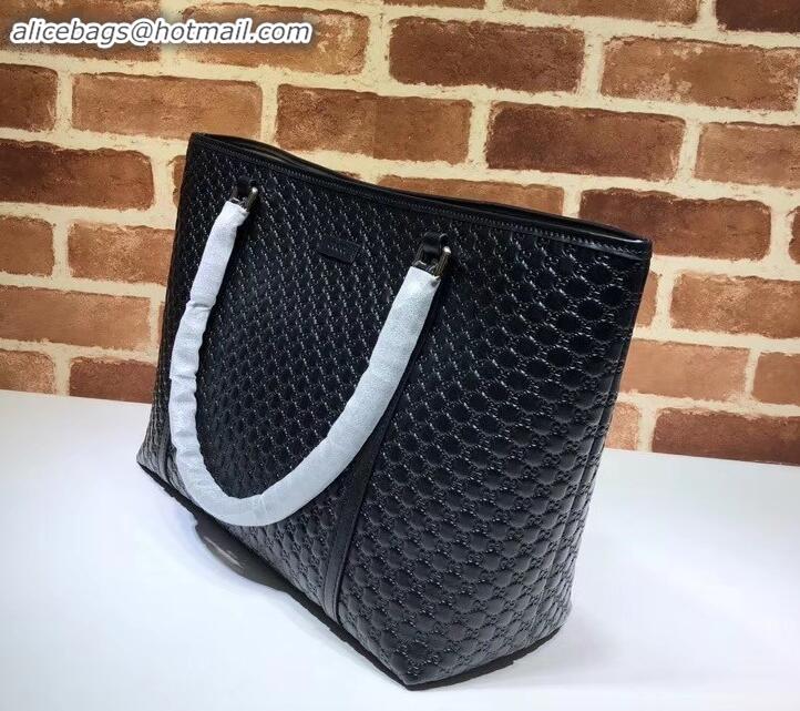 Perfect Gucci Signature leather tote bag 449647 black 