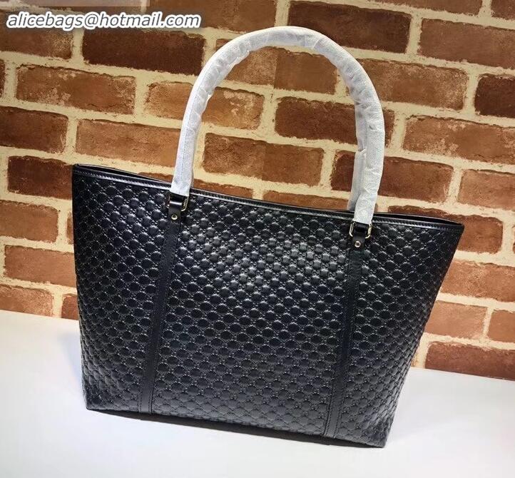 Perfect Gucci Signature leather tote bag 449647 black 