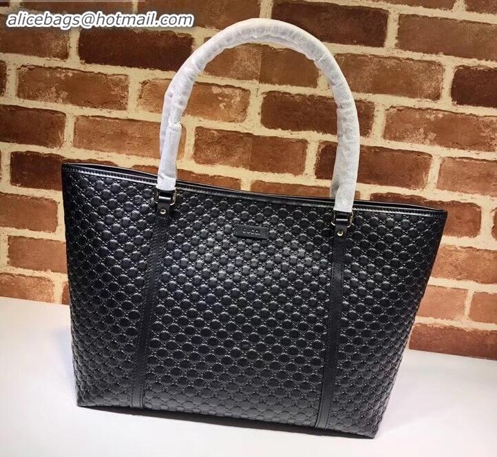 Perfect Gucci Signature leather tote bag 449647 black 