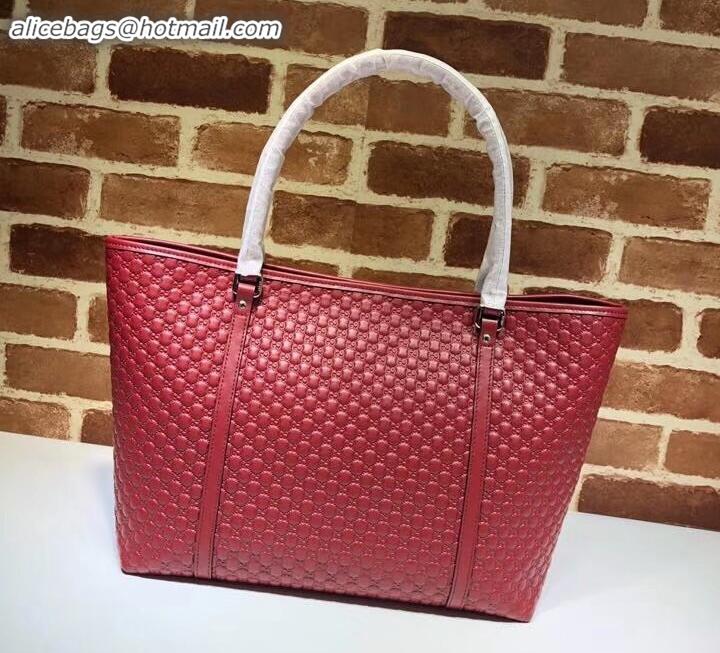 Best Luxury Gucci Signature leather tote bag 449647 burgundy