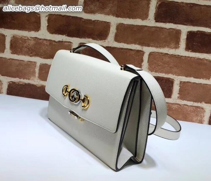 Shop Duplicate Gucci Zumi grainy leather small shoulder bag 576388 white