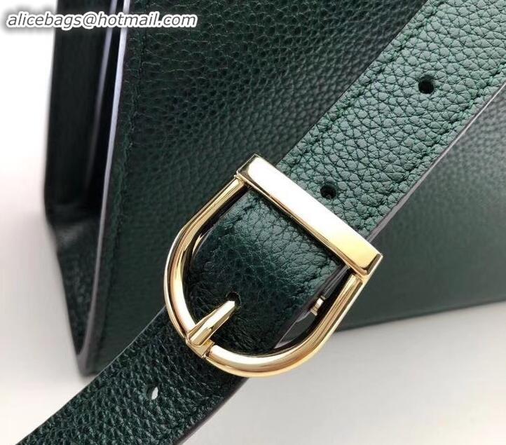 Luxury Gucci Zumi grainy leather small shoulder bag 576388 green