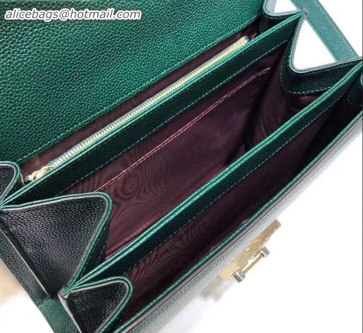 Luxury Gucci Zumi grainy leather small shoulder bag 576388 green