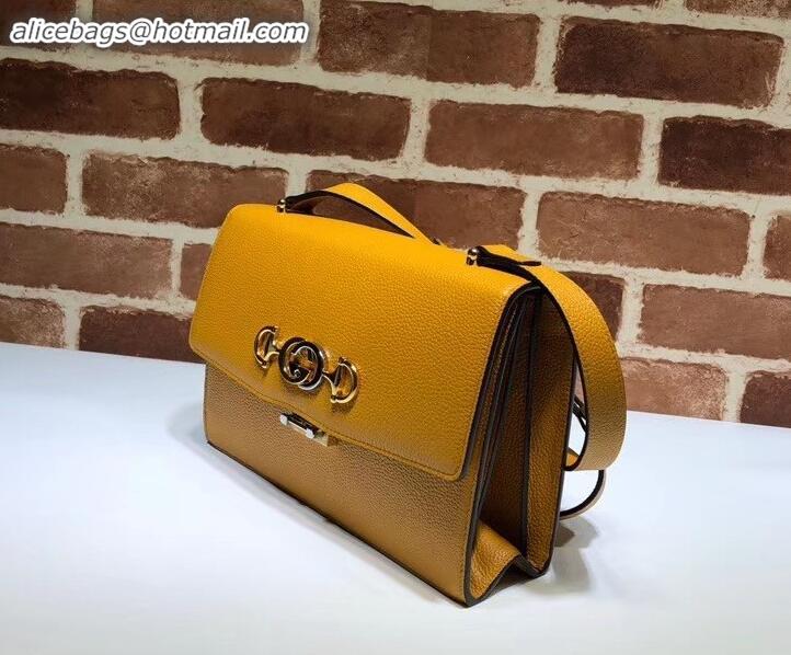 Grade Quality Gucci Zumi grainy leather small shoulder bag 576388 yellow