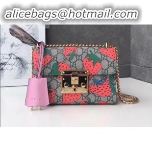 Pretty Style gucci Padlock GG Strawberry small shoulder bag 409487 