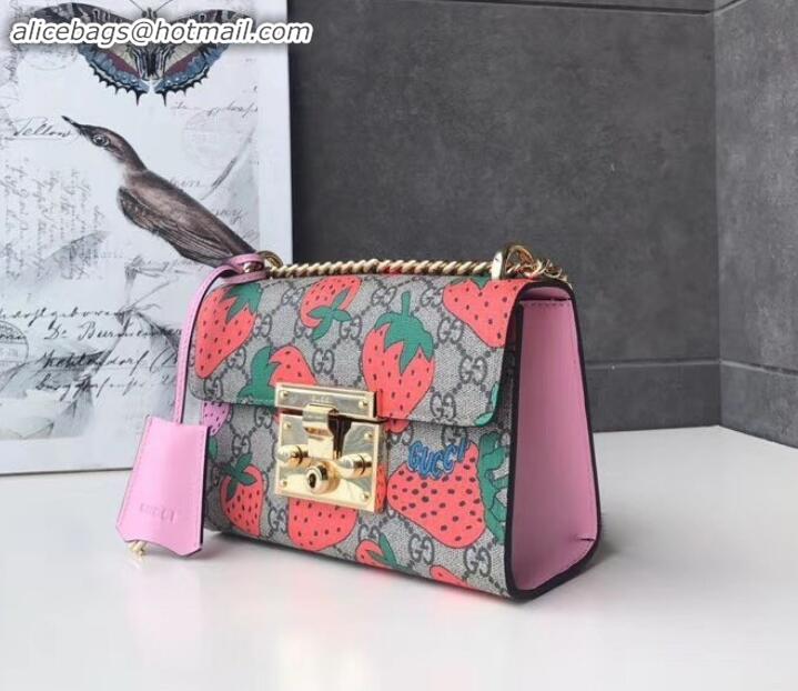 Pretty Style gucci Padlock GG Strawberry small shoulder bag 409487 