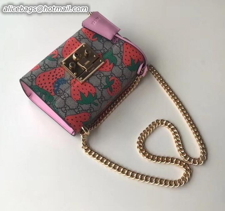 Pretty Style gucci Padlock GG Strawberry small shoulder bag 409487 