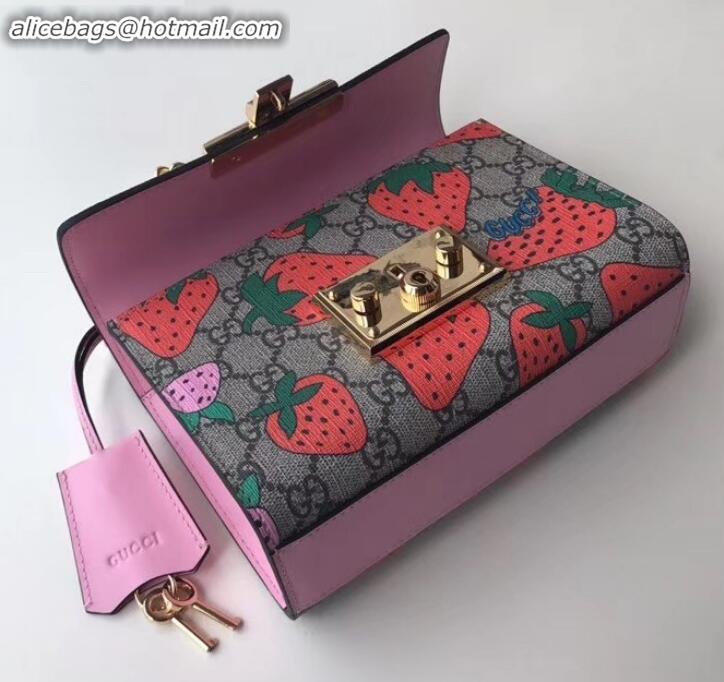 Pretty Style gucci Padlock GG Strawberry small shoulder bag 409487 