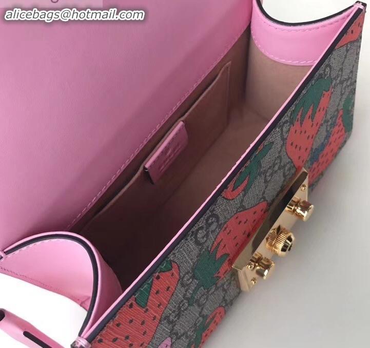 Pretty Style gucci Padlock GG Strawberry small shoulder bag 409487 