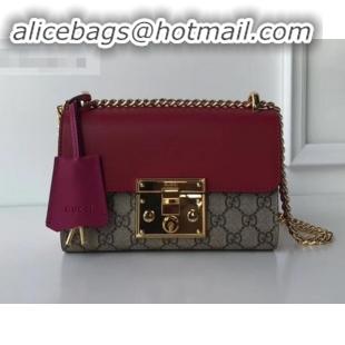 Top Sale GUCCI PADLOCK GG SUPREME SHOULDER BAG 409487 RED