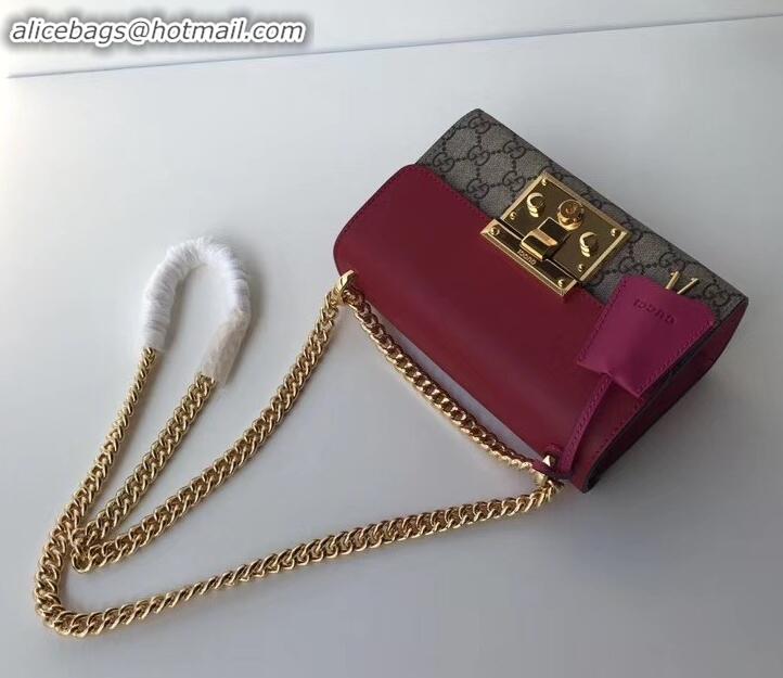 Top Sale GUCCI PADLOCK GG SUPREME SHOULDER BAG 409487 RED