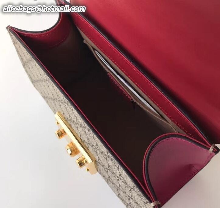 Top Sale GUCCI PADLOCK GG SUPREME SHOULDER BAG 409487 RED