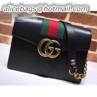 Top Quality Gucci Web GG Marmont Leather Shoulder Bag 476468 Black