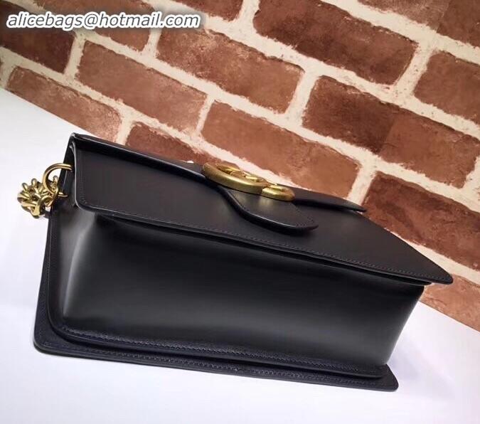 Top Quality Gucci Web GG Marmont Leather Shoulder Bag 476468 Black