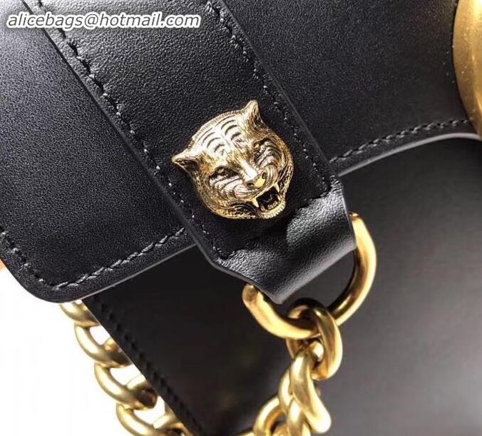 Top Quality Gucci Web GG Marmont Leather Shoulder Bag 476468 Black