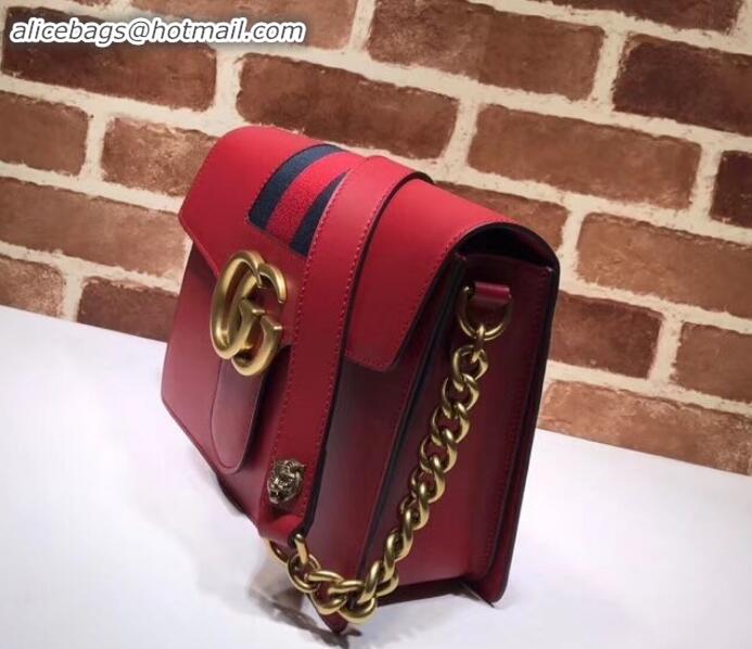 Top Quality Gucci Web GG Marmont Leather Shoulder Bag 476468 Red