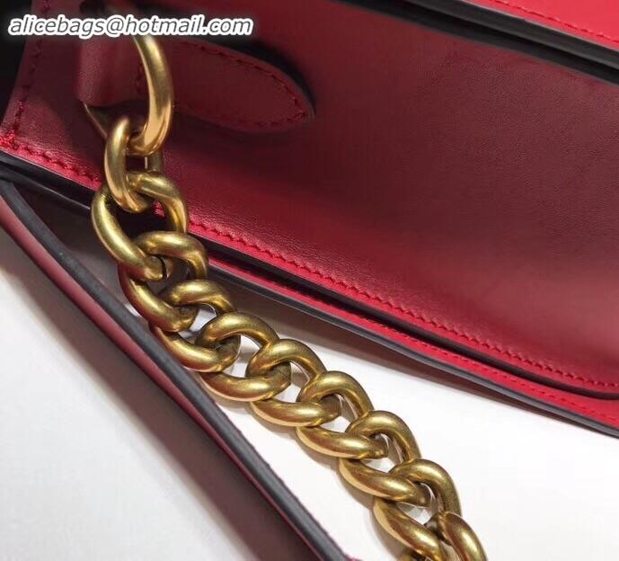 Top Quality Gucci Web GG Marmont Leather Shoulder Bag 476468 Red