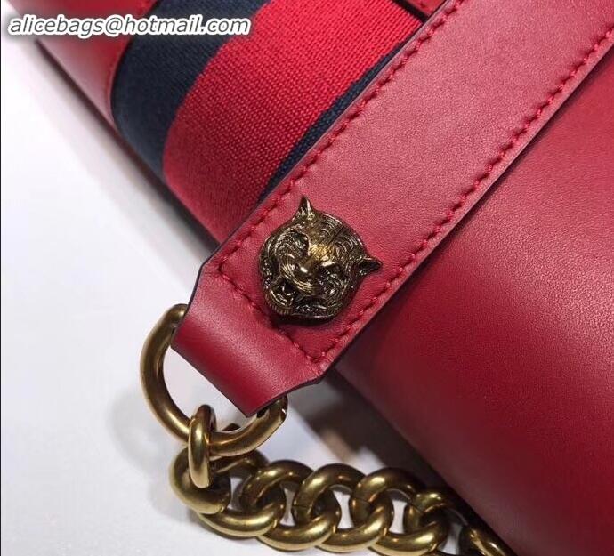 Top Quality Gucci Web GG Marmont Leather Shoulder Bag 476468 Red