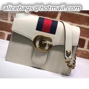 Trendy Design Gucci Web GG Marmont Leather Shoulder Bag 476468 White