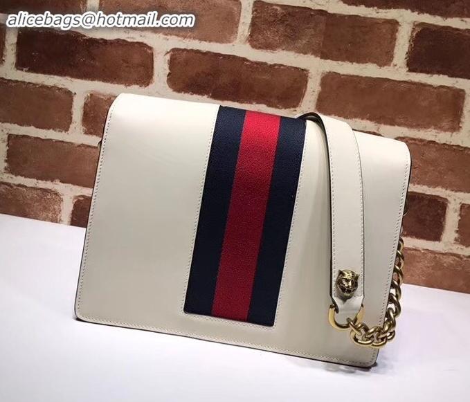 Trendy Design Gucci Web GG Marmont Leather Shoulder Bag 476468 White