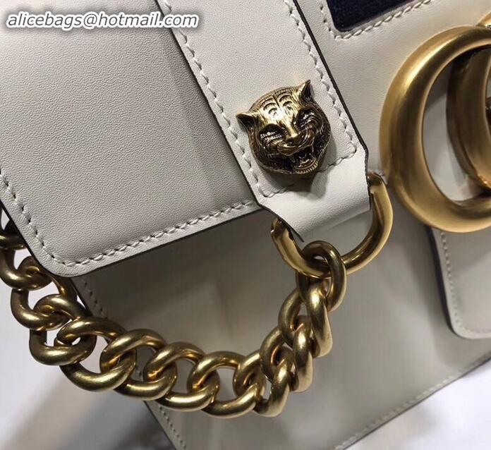 Trendy Design Gucci Web GG Marmont Leather Shoulder Bag 476468 White