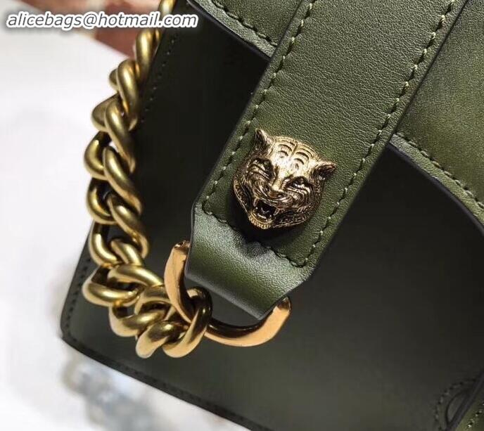 Best Price Gucci Web GG Marmont Leather Shoulder Bag 476468 Army Green