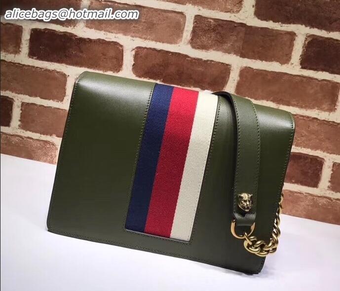 Best Price Gucci Web GG Marmont Leather Shoulder Bag 476468 Army Green