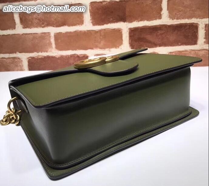 Best Price Gucci Web GG Marmont Leather Shoulder Bag 476468 Army Green