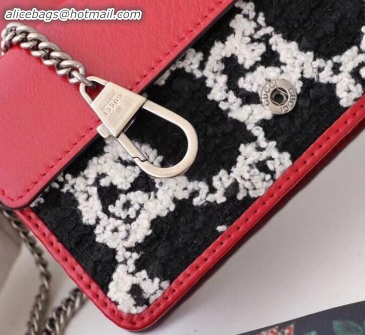 Hot Style Gucci Dionysus GG Tweed Super Mini Shoulder Bag 476432 Black/White 2019