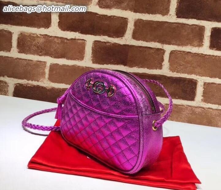 Best Luxury Gucci Laminated Leather Mini Shoulder Bag 534951 Purple 2019