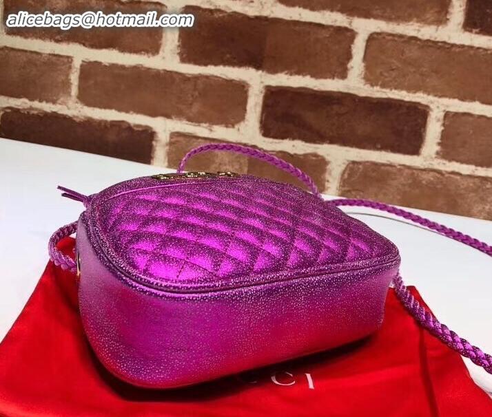 Best Luxury Gucci Laminated Leather Mini Shoulder Bag 534951 Purple 2019