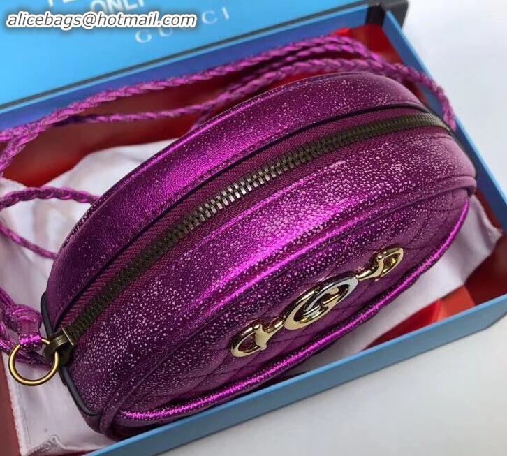 Best Luxury Gucci Laminated Leather Mini Shoulder Bag 534951 Purple 2019