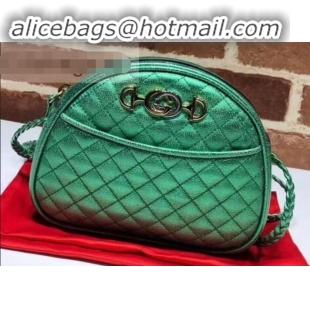 Stylish Gucci Laminated Leather Mini Shoulder Bag 534951 Green 2019