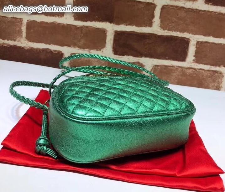 Stylish Gucci Laminated Leather Mini Shoulder Bag 534951 Green 2019