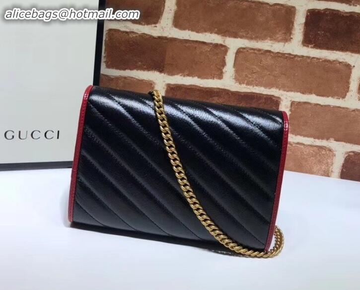 Stylish Gucci Diagonal GG Marmont Mini Shoulder Bag 573807/474575 Black 2019