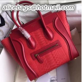 Purchase Celine Python Luggage Micro Bag C090901 Red